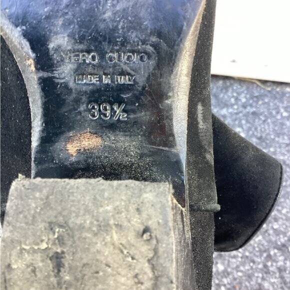 Goth y2k indie normcore gorpcore fisherman Black Suede Ankle Boots 39.5/9.5 - Picture 11 of 12